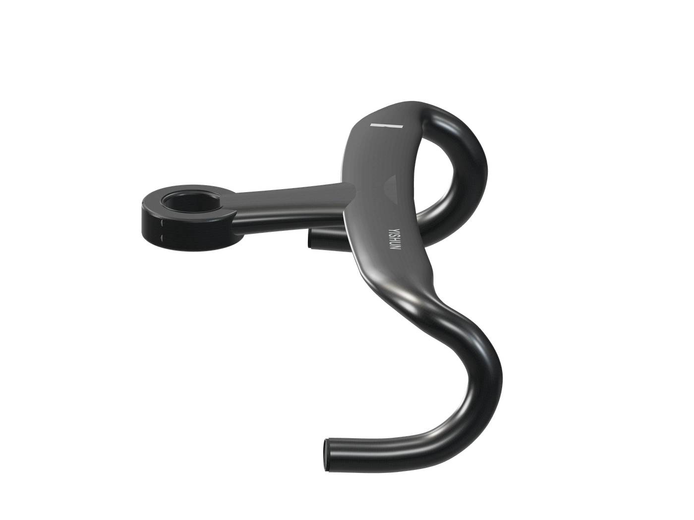Profile view showing how the lower drop curves forward and back beneath the top